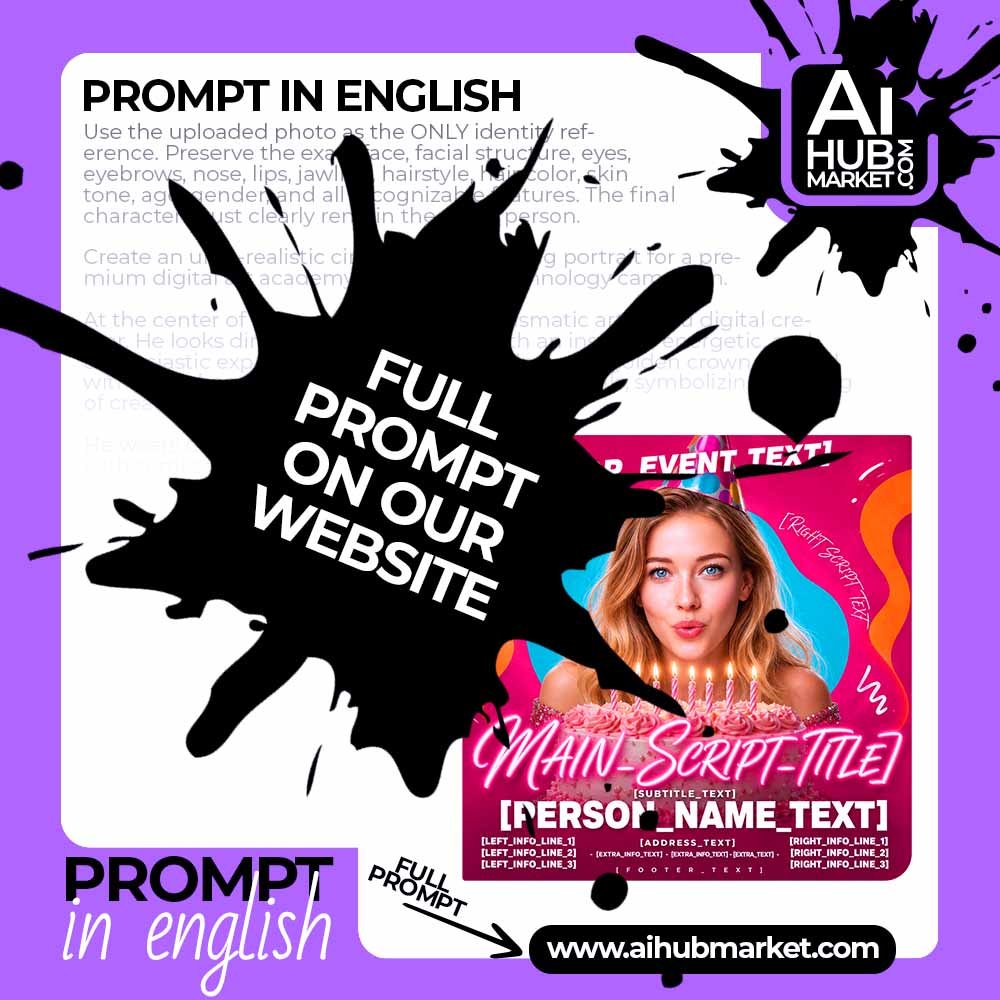 Prompt Neon Birthday Poster