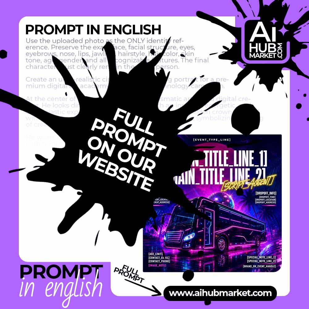 Prompt Neon Party Bus Flyer