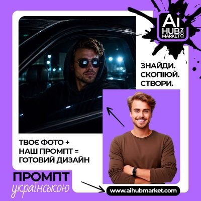 Неонуарний портрет чоловіка в автомобілі