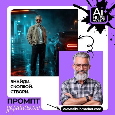 Нічний портрет чоловіка біля спорткара