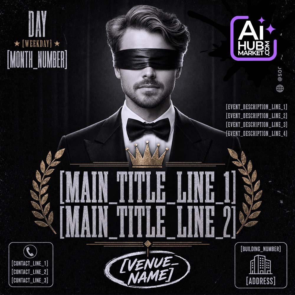 Prompt Night Event Poster with a Blindfold