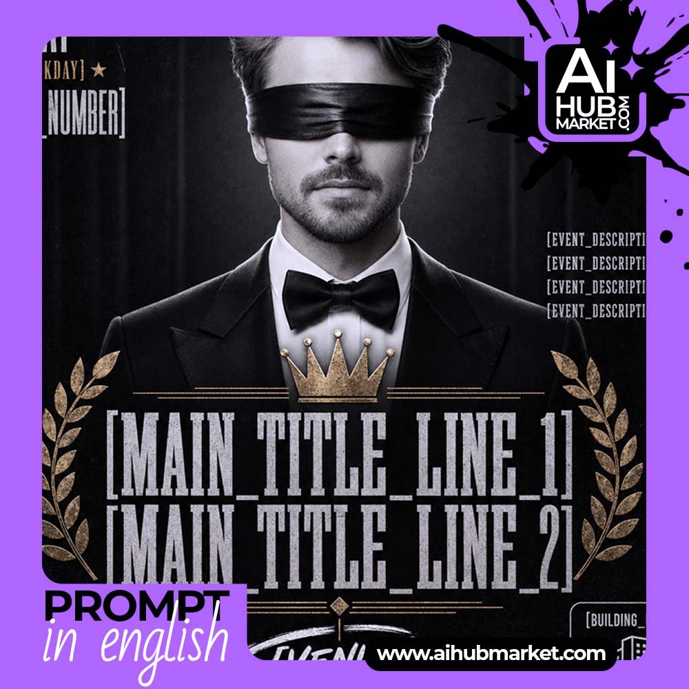 Prompt Night Event Poster with a Blindfold