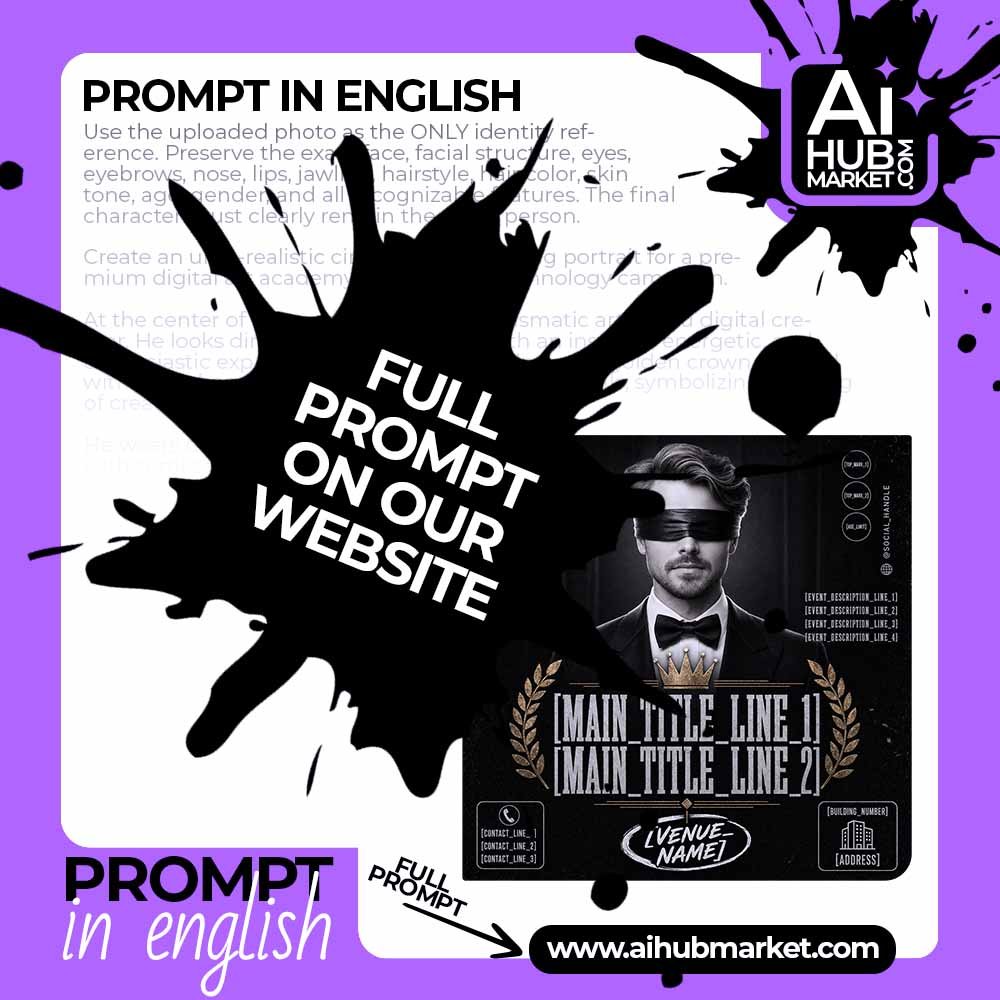 Prompt Night Event Poster with a Blindfold