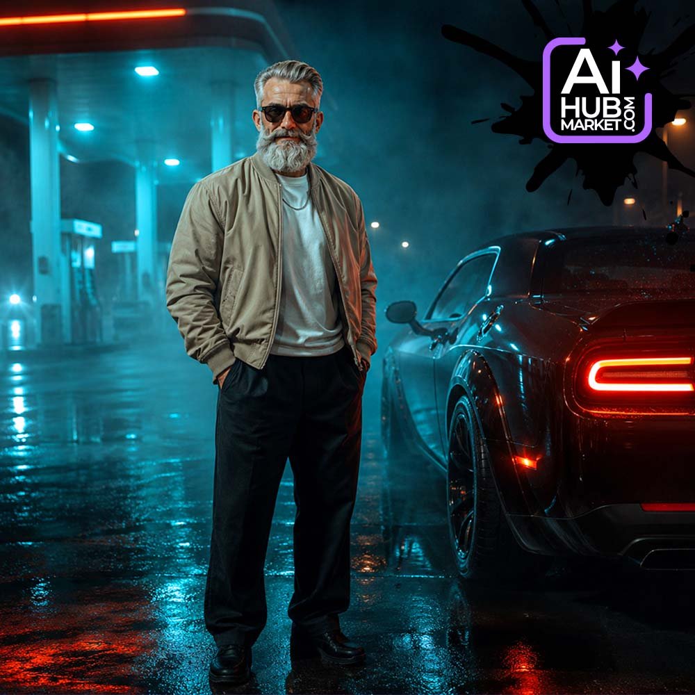 Prompt Night Sportscar Portrait