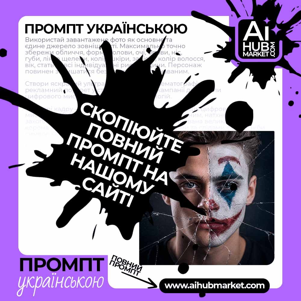 Промпт Обличчя між реальністю та хаосом