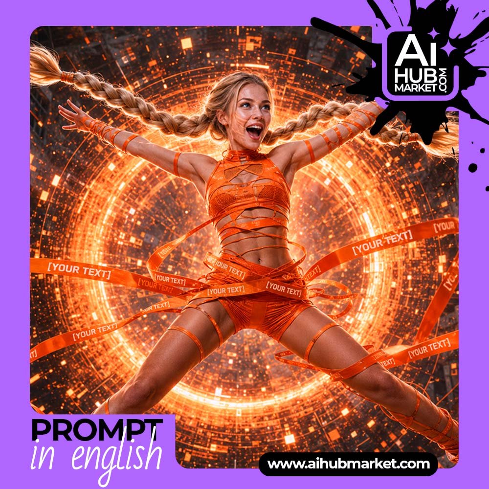 Prompt Orange Digital Vortex Portrait