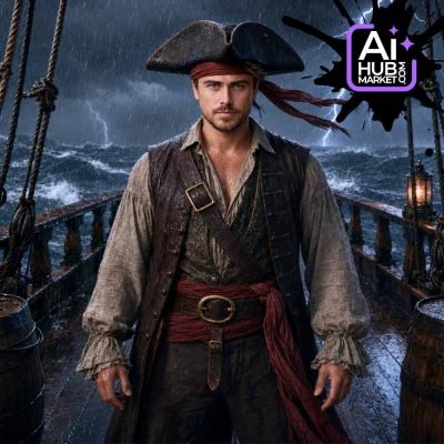Prompt Pirate Ship Captain in a Storm — generation result example