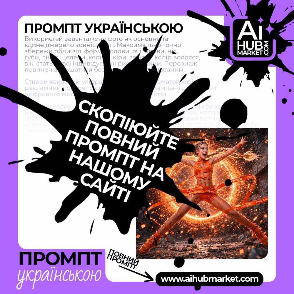 Промпт Помаранчевий digital vortex портрет
