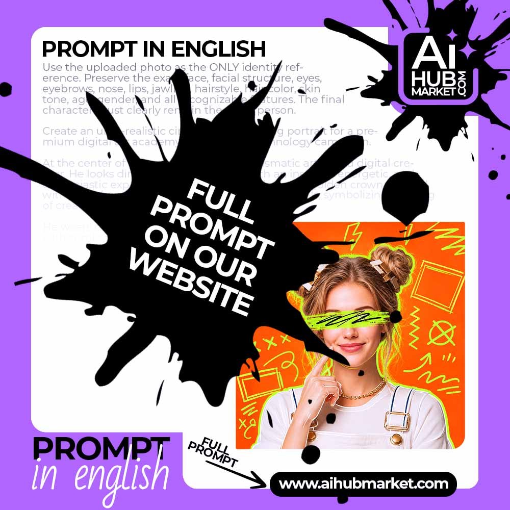 Prompt Pop-Art Fashion Portrait with Doodle Graphics