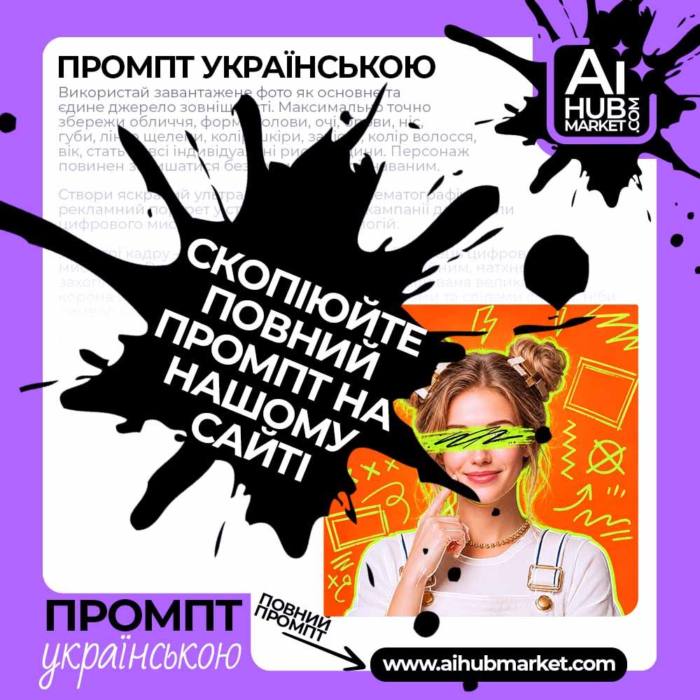 Промпт Поп-арт fashion-портрет із doodle-графікою