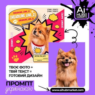 Попарт-постер із собакою для події