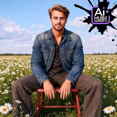 Prompt Portrait in a Daisy Field — generation result example