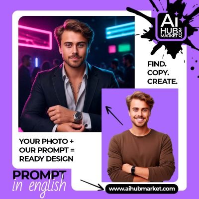 A stylish man in a neon club setting, showcasing the vibrant nightlife atmosphere.