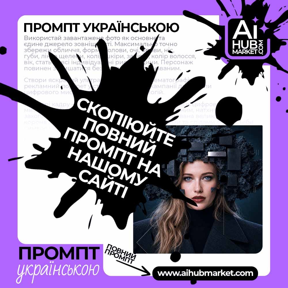 Промпт Портрет із графітовою скульптурою