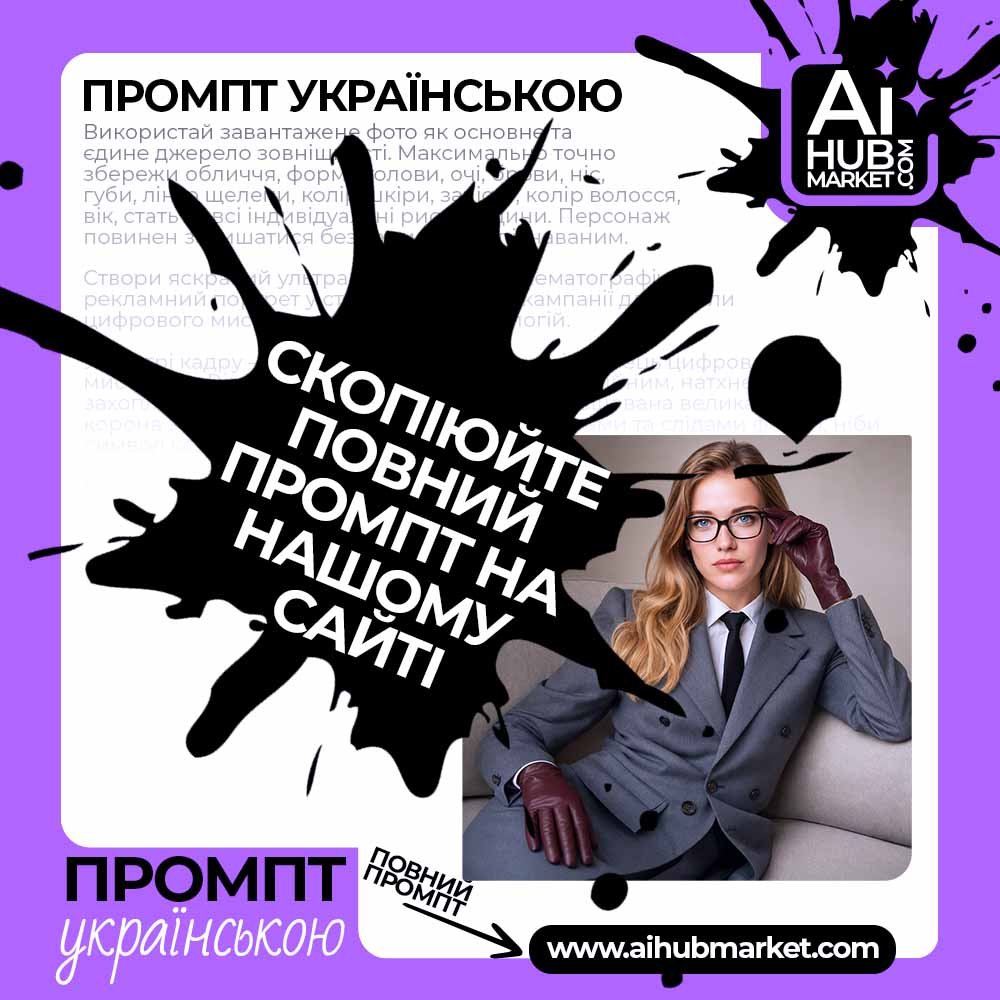 Промпт портрет із власного фото в образі впевненого керівника