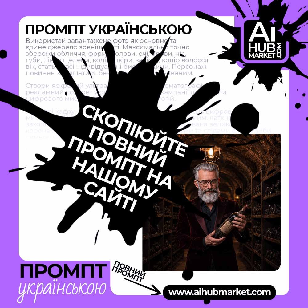 Промпт Портрет у старовинному винному підвалі