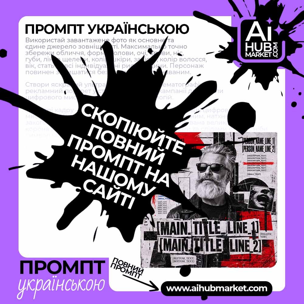 Промпт Портретний постер у панк-стилі
