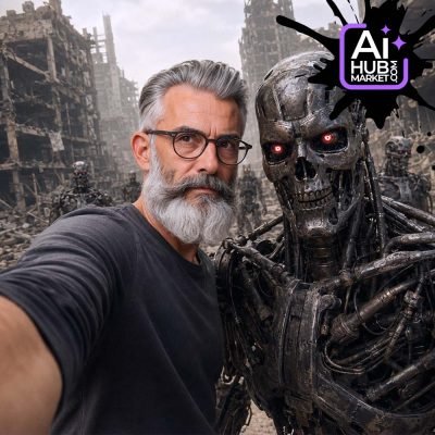 Prompt Post-Apocalyptic Robot Selfie — generation result example