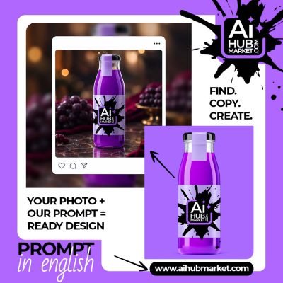 A vibrant purple bottle with a stylish label showcased on social media