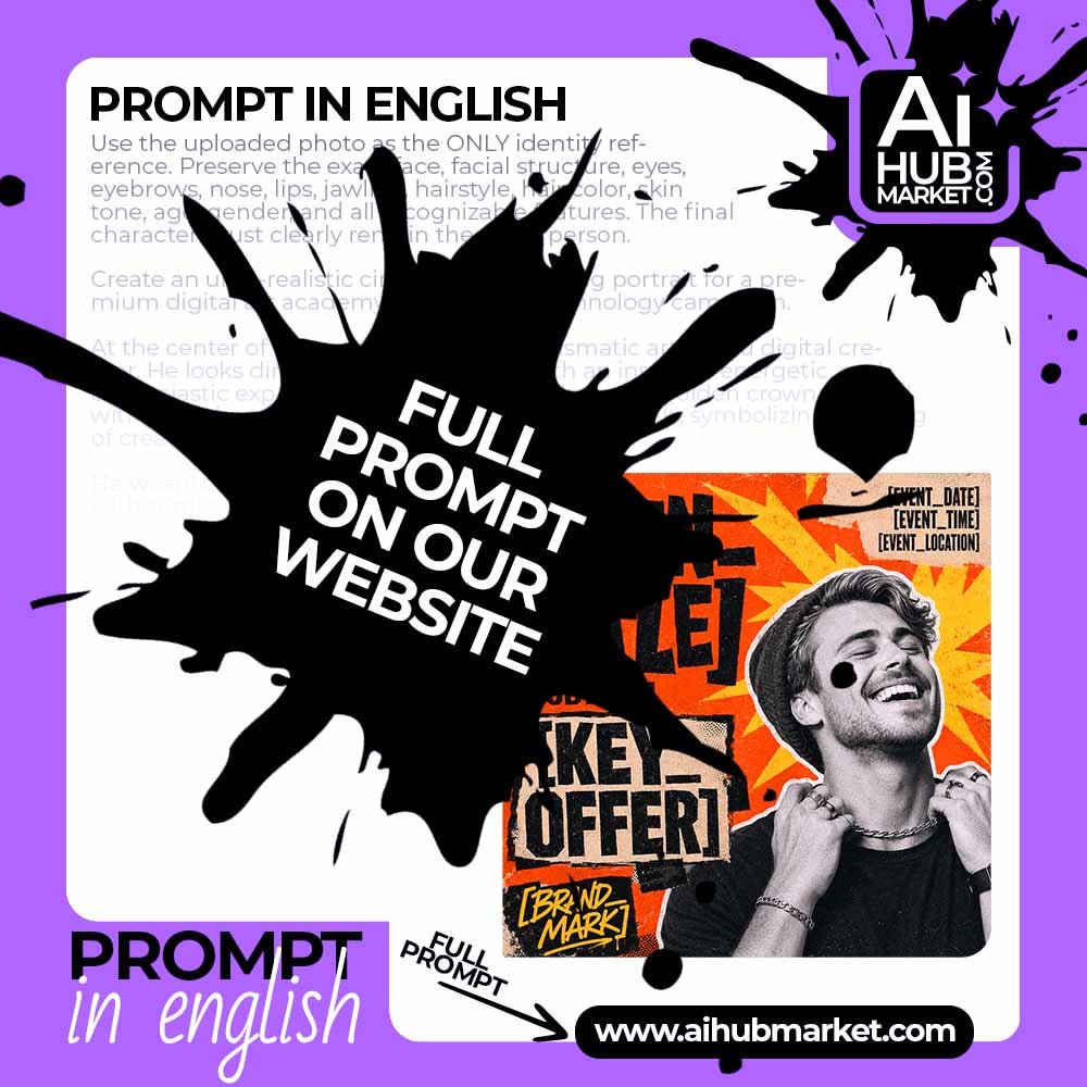 Prompt Raw Market Flyer with Cutout Portrait