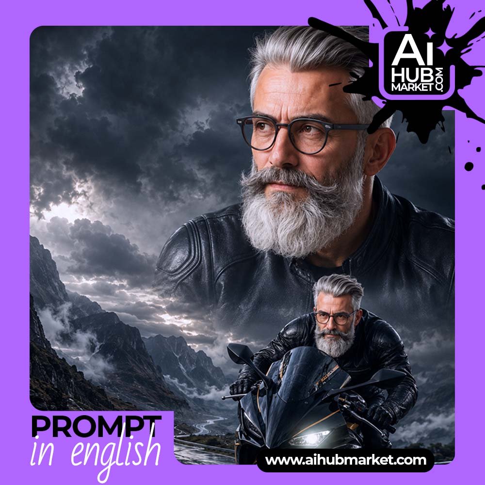 Prompt Relentless Biker Portrait