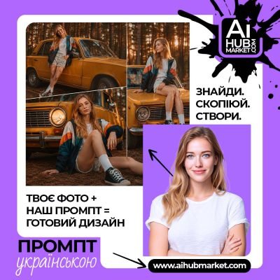 Ретро фотосесія біля жовтого авто