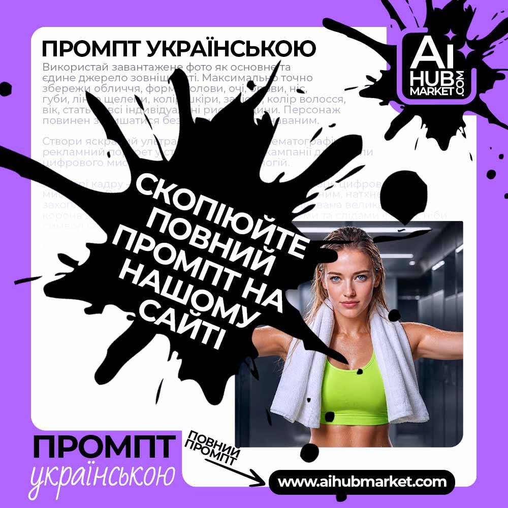 Промпт Спортивний fashion-портрет після тренування