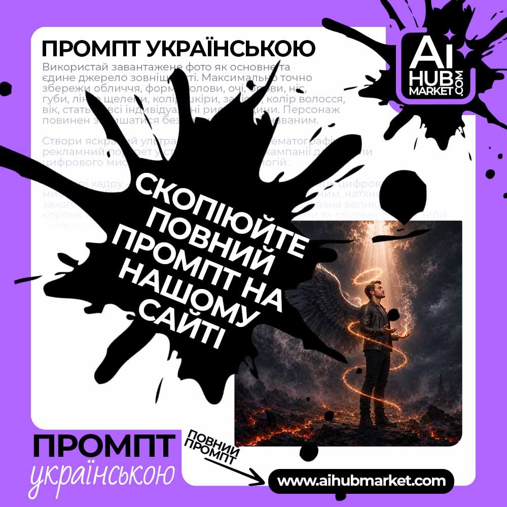 Промпт Темний ангельський портрет відродження