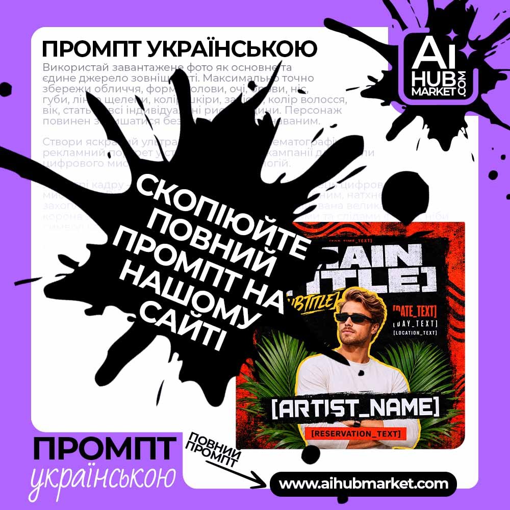Промпт Тропічний клубний постер