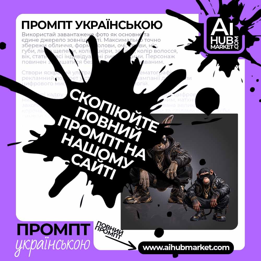 Промпт Тварина у стилі хіп-хоп fashion