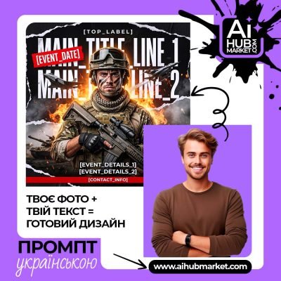 Військовий рекламний плакат з текстом