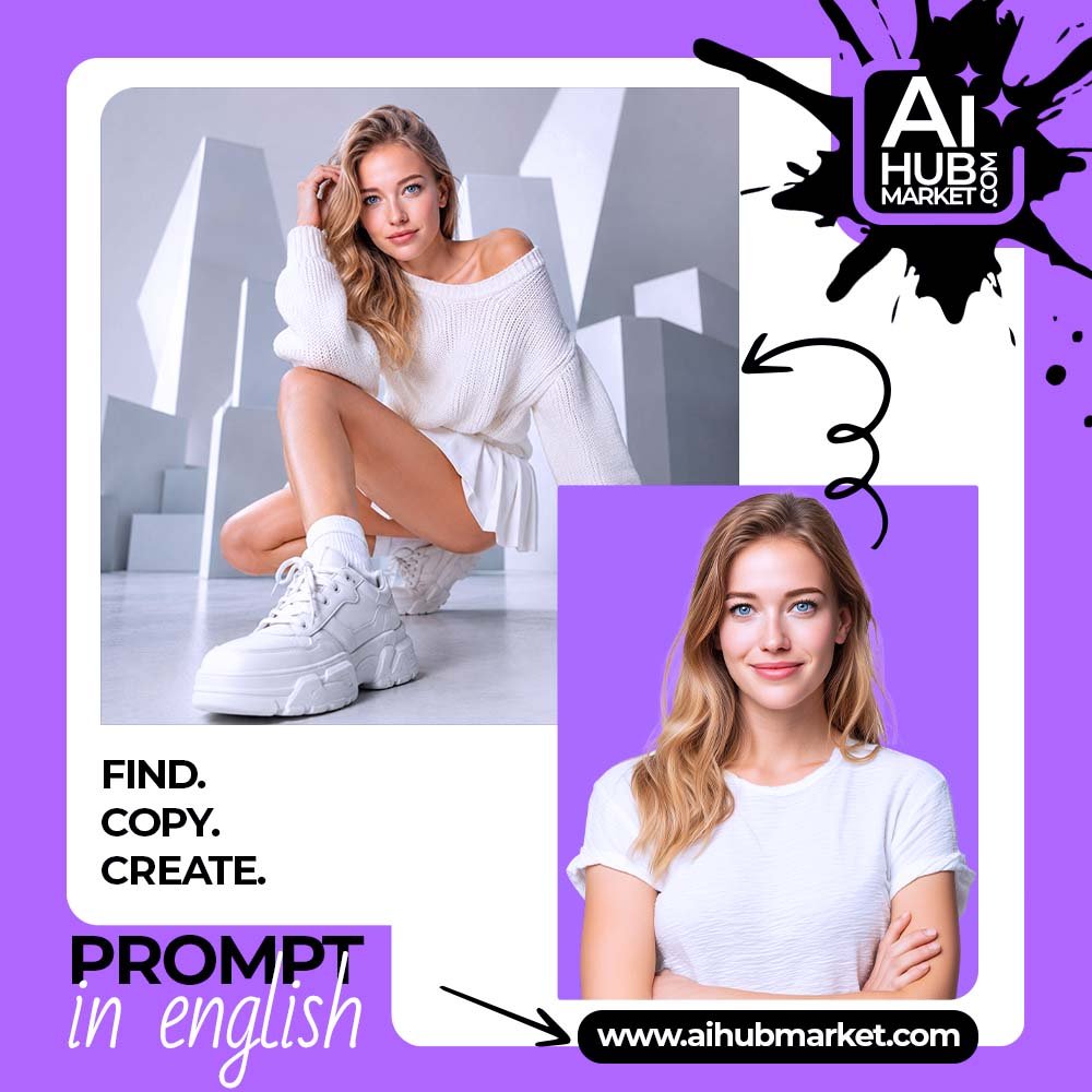 Prompt White Futuristic Fashion Portrait