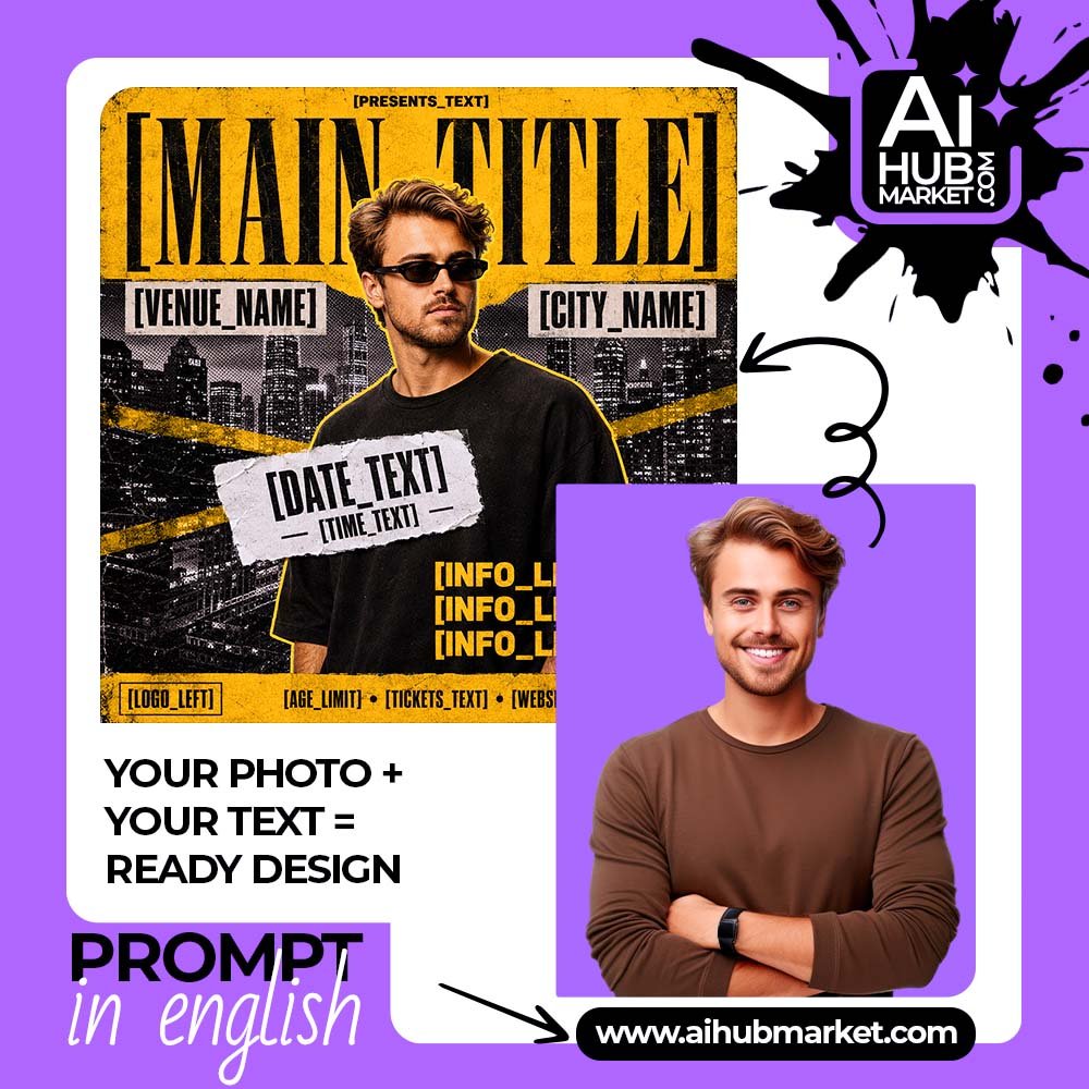Prompt Yellow Club Flyer from Photo