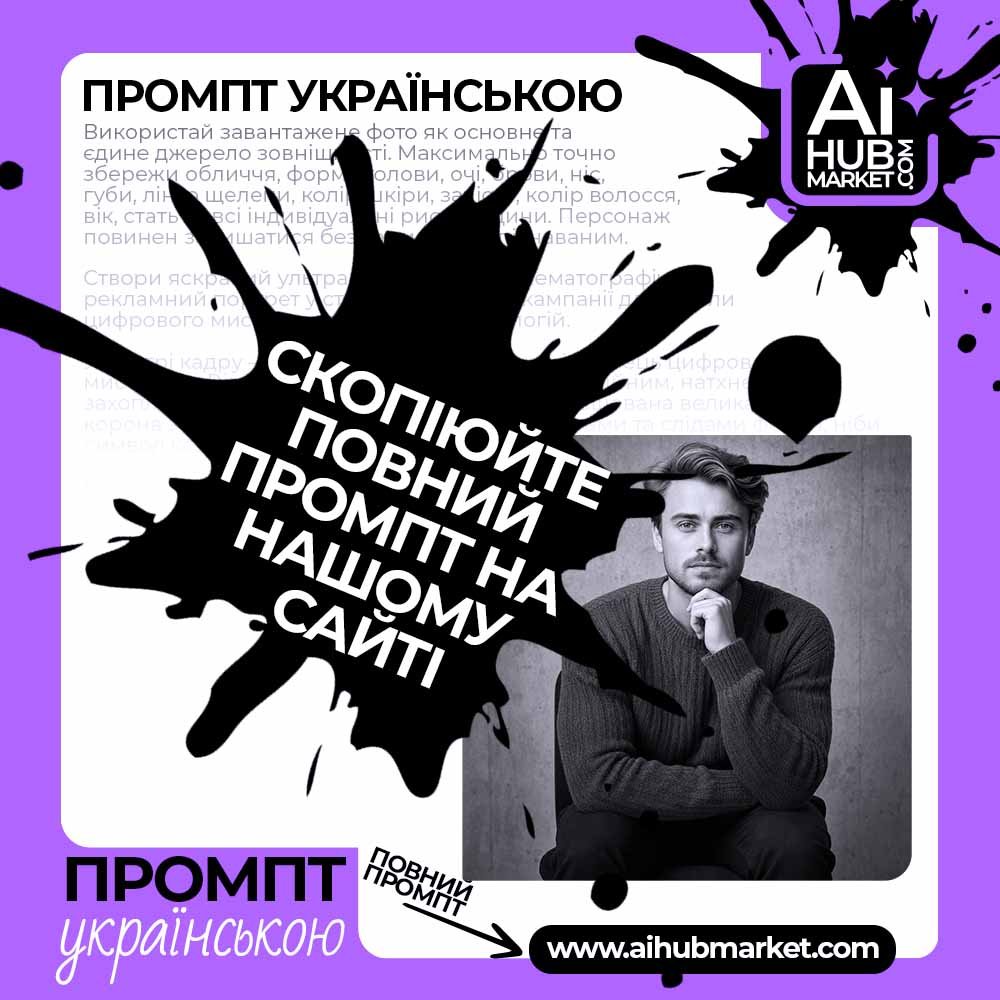 Промпт Задумливий портрет на стільці
