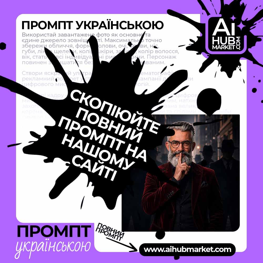 Промпт Загадковий портрет із жестом тиші