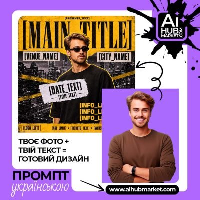 Жовтий клубний флаєр із фото для подій