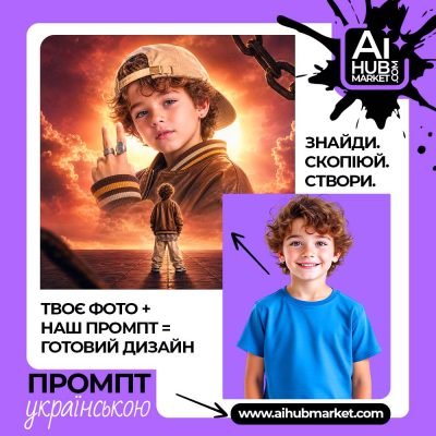 Дитина у капелюсі на фоні хмар