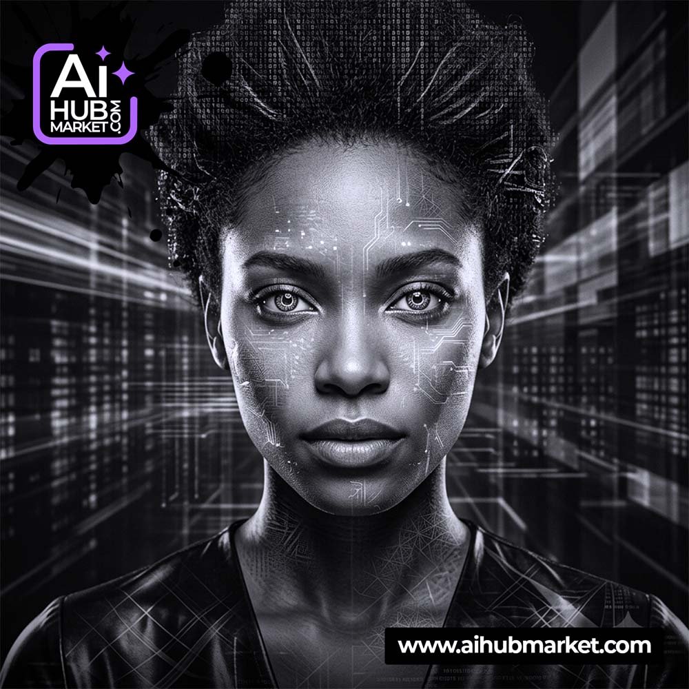 AI black white portrait prompt for generating unique artwork