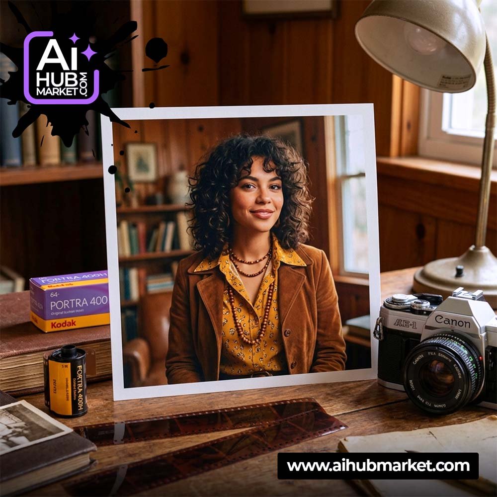 AI retro portrait prompt for transforming photos