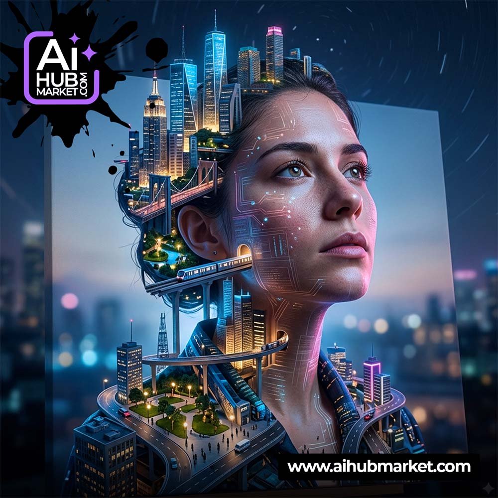 AI city portrait created from a user photo