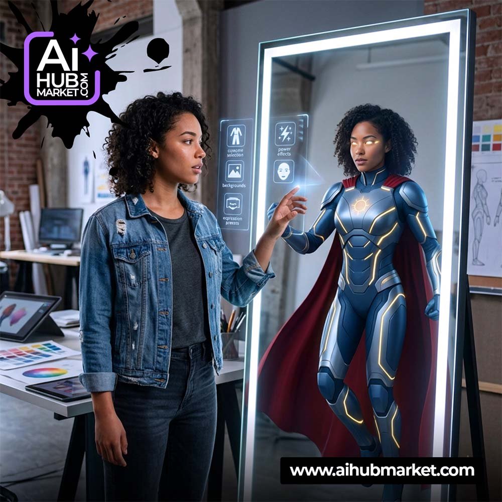 AI superhero portrait creation prompt