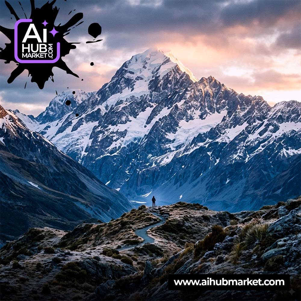 AI mountain portrait prompt for creating stunning landscapes
