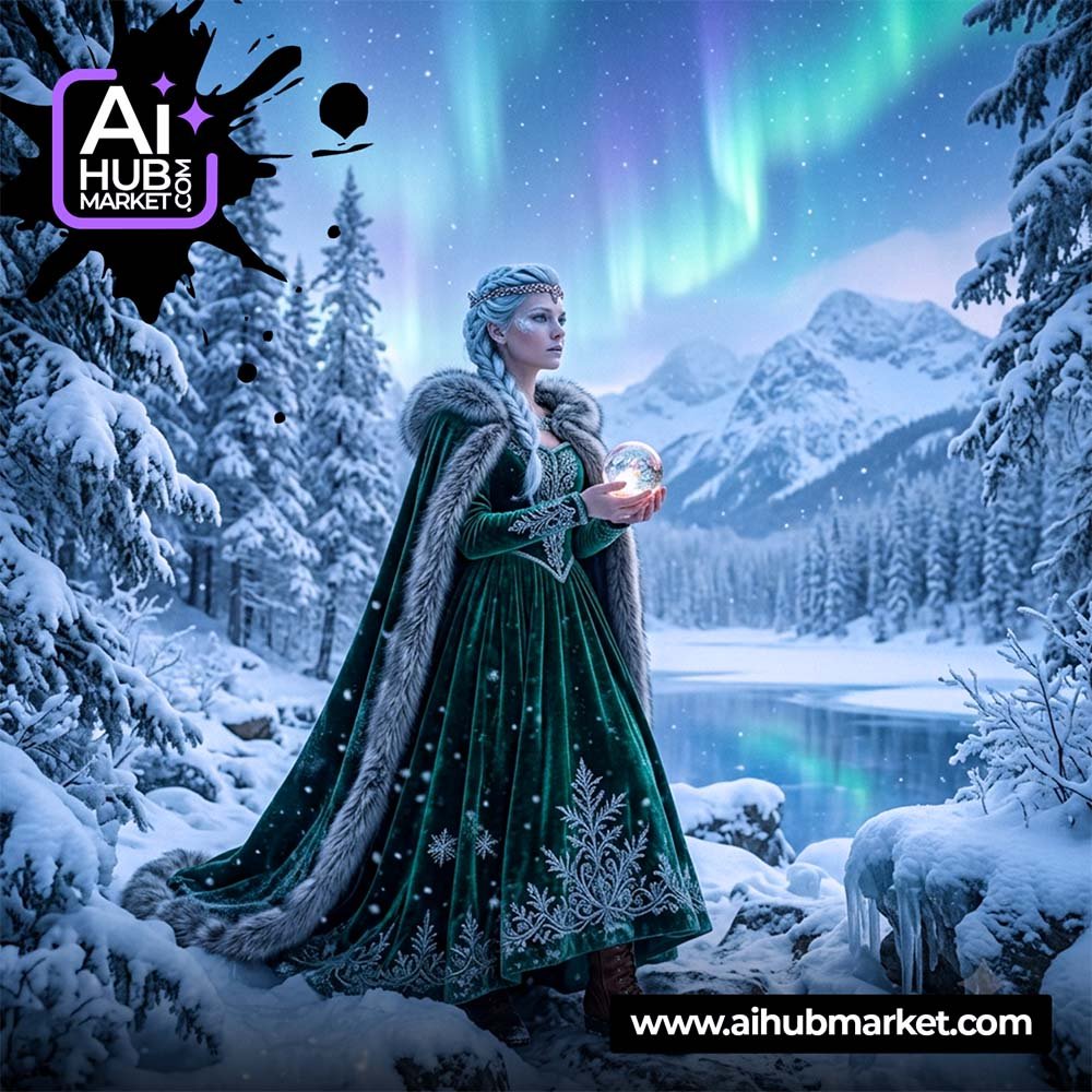 AI winter photoshoot prompt for generating winter-themed visuals