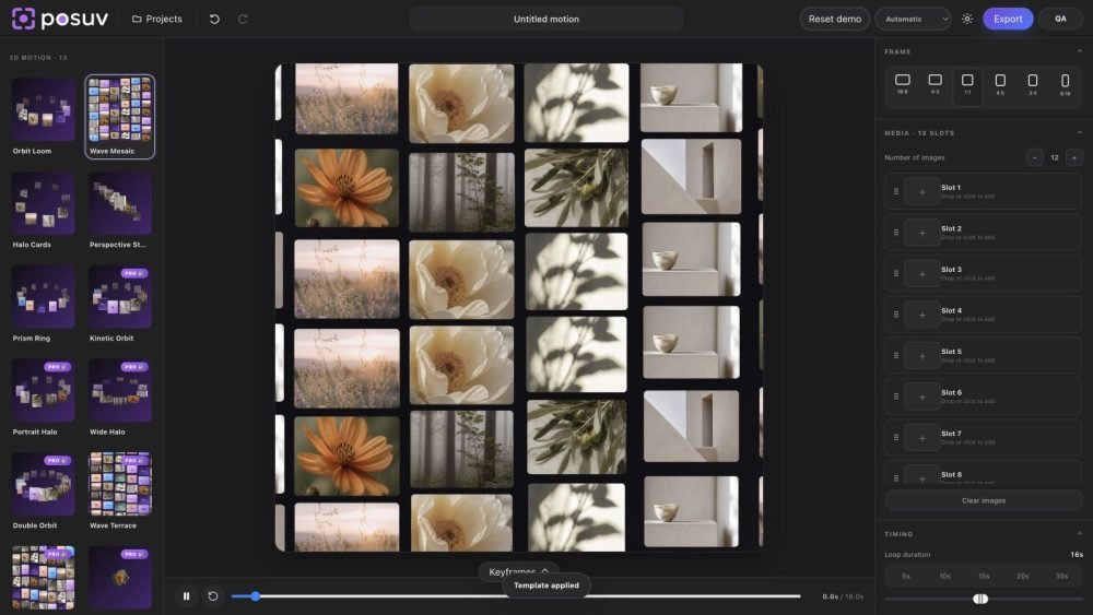 Posuv Pro – Motion Showcase Builder