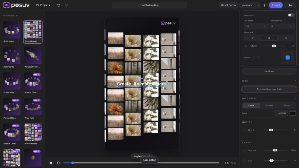 Posuv Pro – Motion Showcase Builder