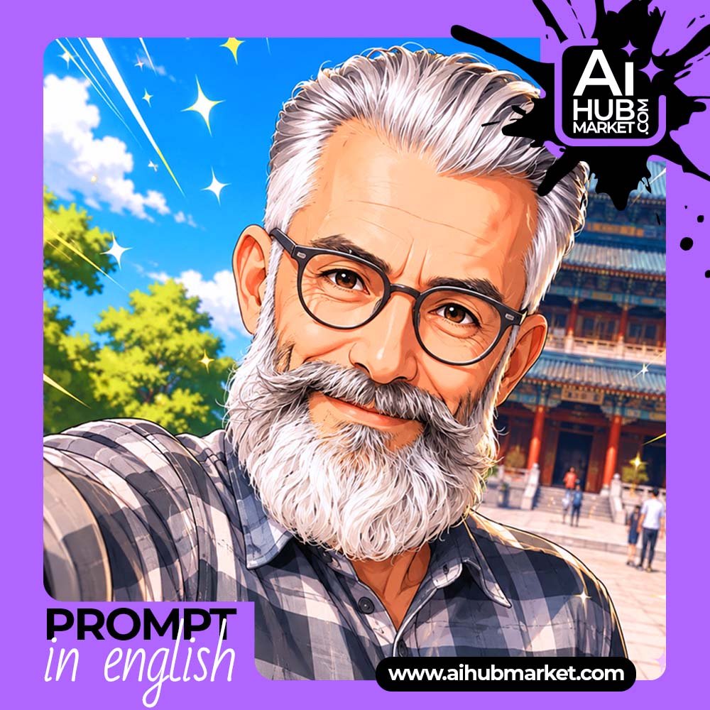 Prompt Bright Anime Selfie from Your Photo