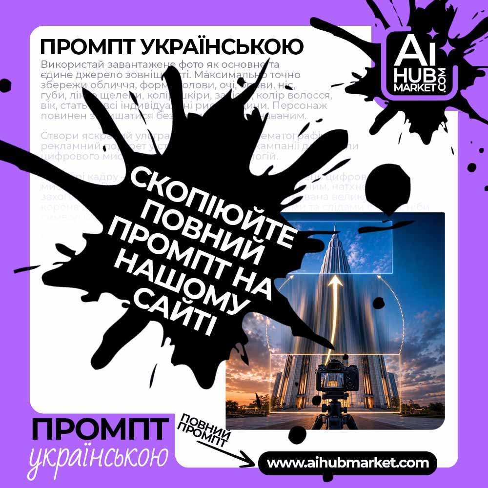 Промпт руху камери Нахил камери вгору — приклад промпту руху камери 4