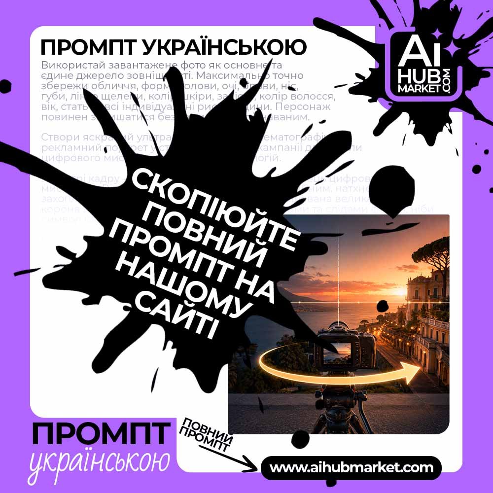 Промпт руху камери Панорама камери вправо — приклад промпту руху камери 4