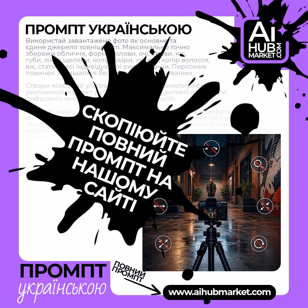 Промпт руху камери Статична камера без руху — приклад промпту руху камери 4