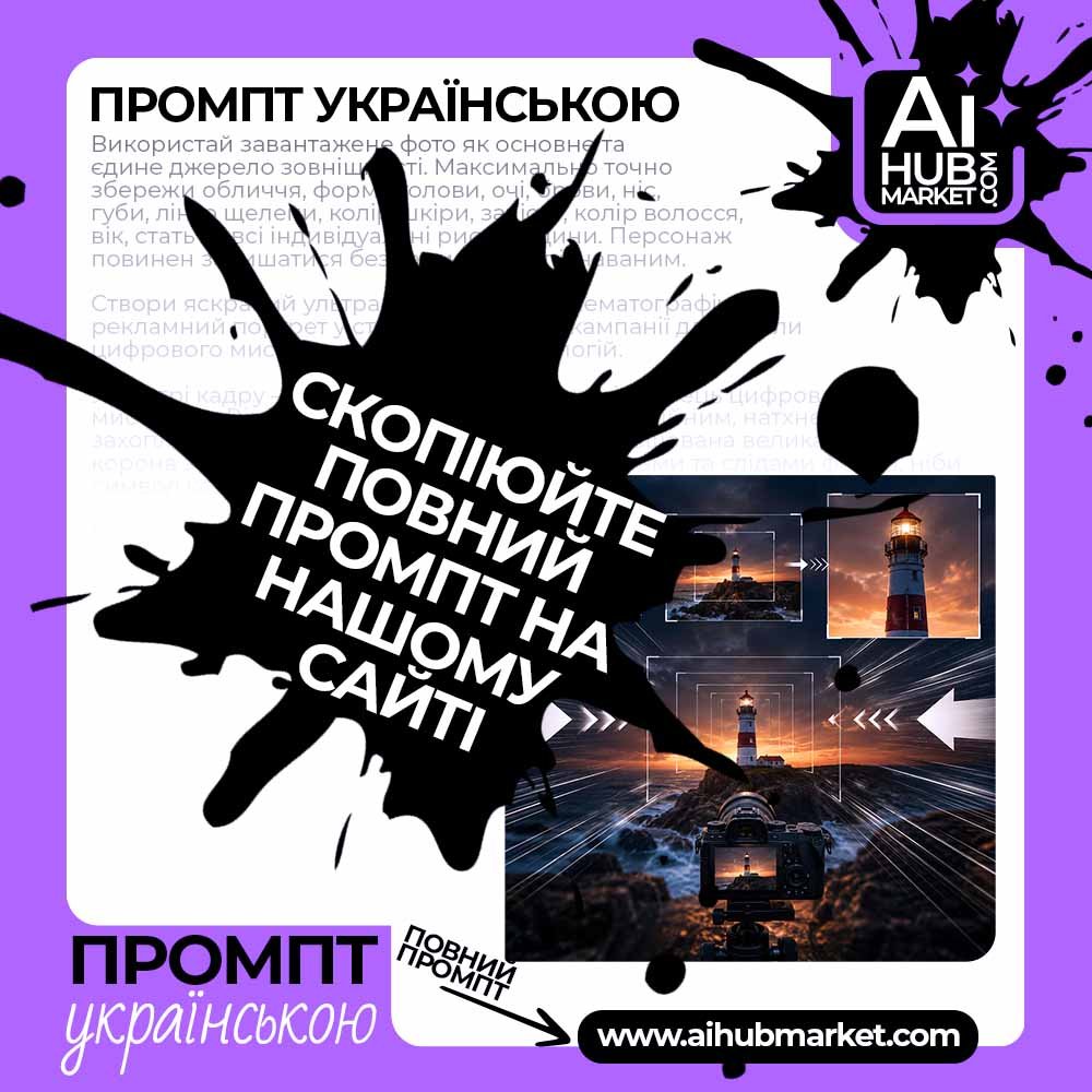 Промпт руху камери Ударне наближення камери — приклад промпту руху камери 4